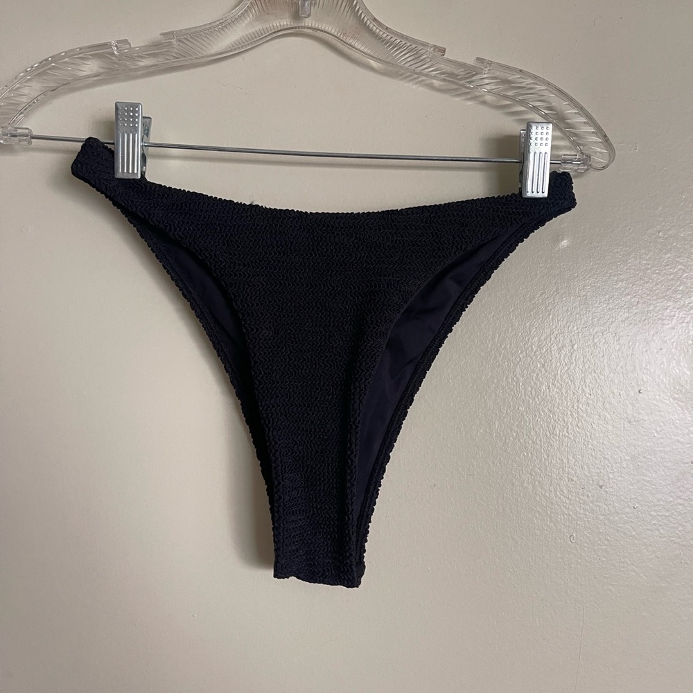 Monday Swimwear Black Crinkle Tamarama Bottom sz S
